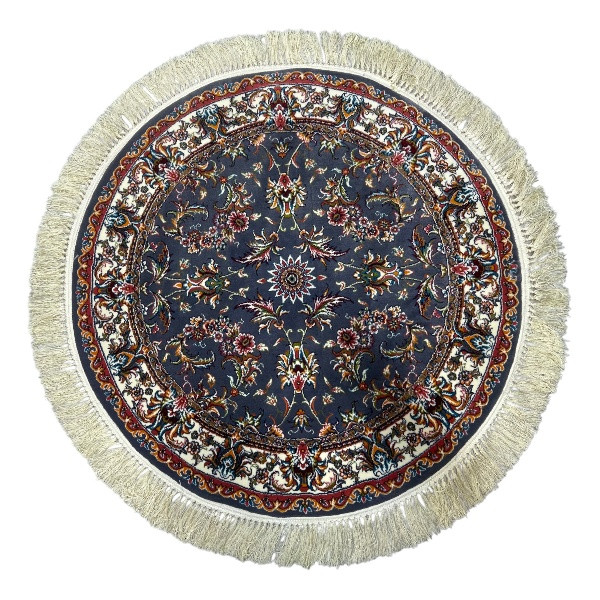 فرش ماشینی 700 شانه زمینه دودی رنگی حاشیه کرم مدل صبا 