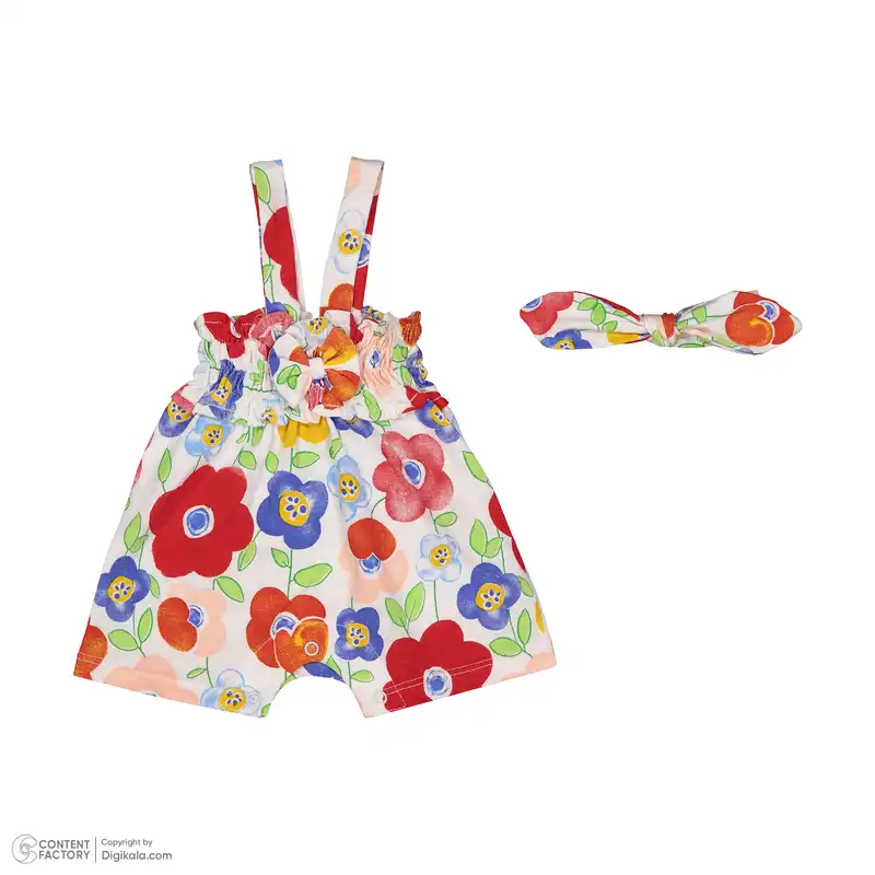 ست سرهمی و هدبند نوزادی دخترانه ایندیگو مدل 421167