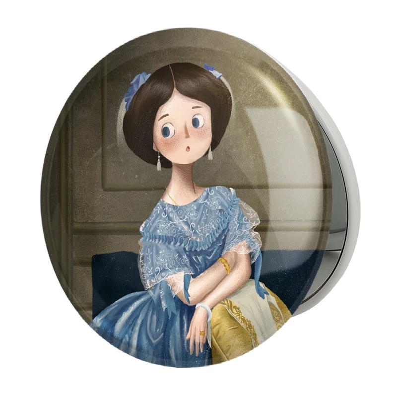 آینه جیبی خندالو طرح پرنسس دو بروی مدل تاشو کد 23365 