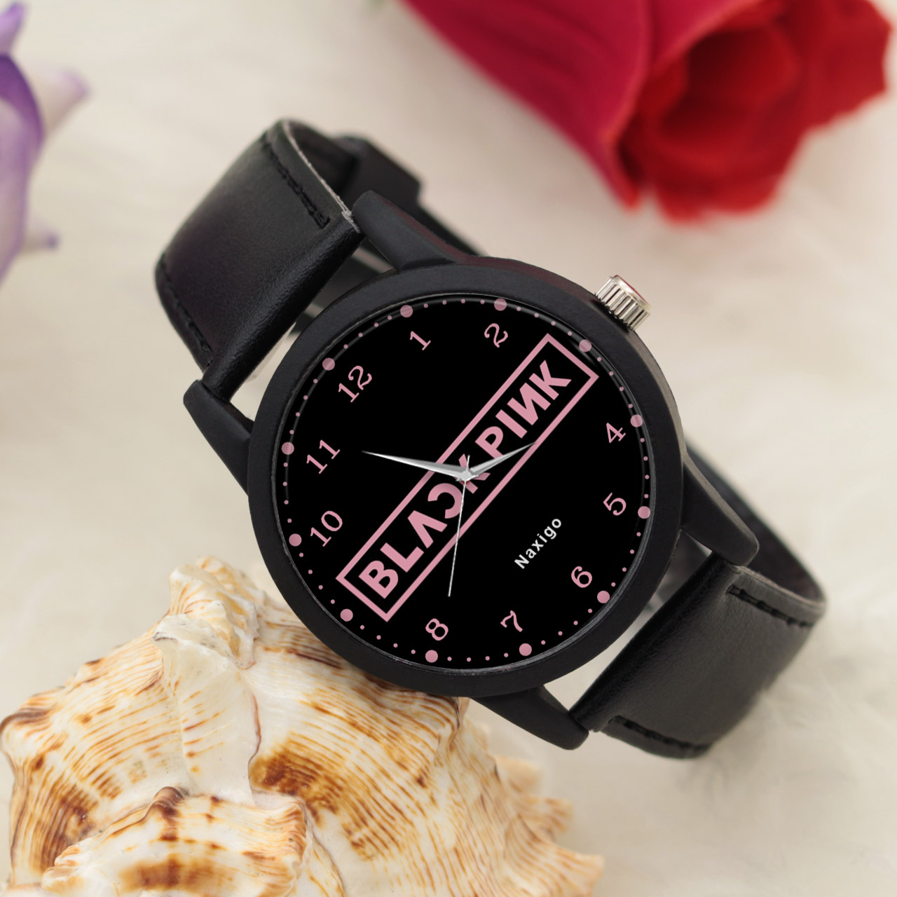 ساعت مچی عقربه ای ناکسیگو طرح Black Pink کد LF4172