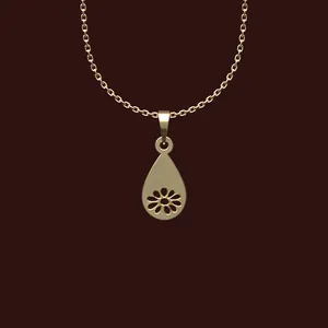 گردنبند طلا 18 عیار زنانه مدوپد مدل گل کد X2-1-1154