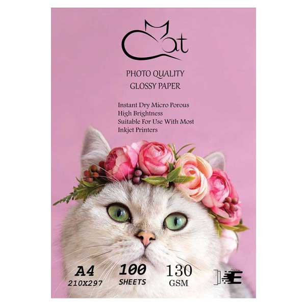 کاغذ چاپ عکس فتوگلاسه کت مدل 130g سایز A4 بسته 100 عددی