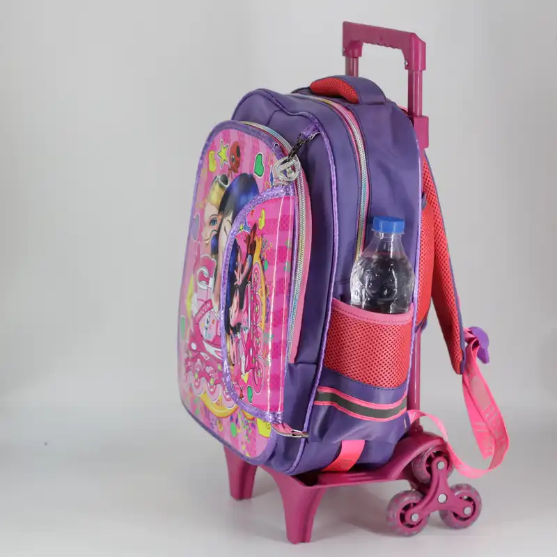 کوله پشتی چرخ دار طرح دختر کفشدوزکی کد000001 به همراه جامدادی