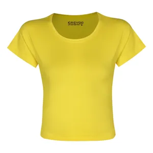 تخفیف کراپ‌ تی‌شرت آستین کوتاه زنانه ایزی دو مدل 3843059879