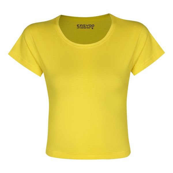 کراپ‌ تی‌شرت آستین کوتاه زنانه ایزی دو مدل 3843059879