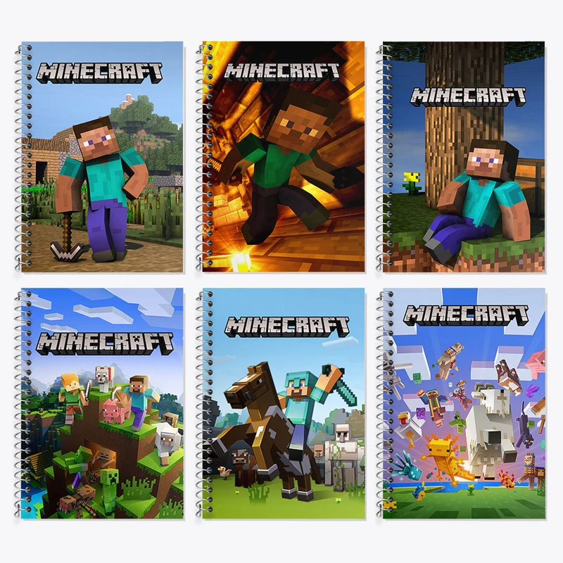 دفتر زبان 50 برگ خندالو مدل دو خط طرح ماینکرفت (Minecraft) کد 574 مجموعه 6 عددی
