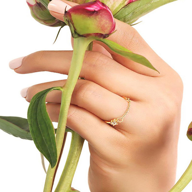 انگشتر طلا 18 عیار زنانه کیا گالری مدل AR465