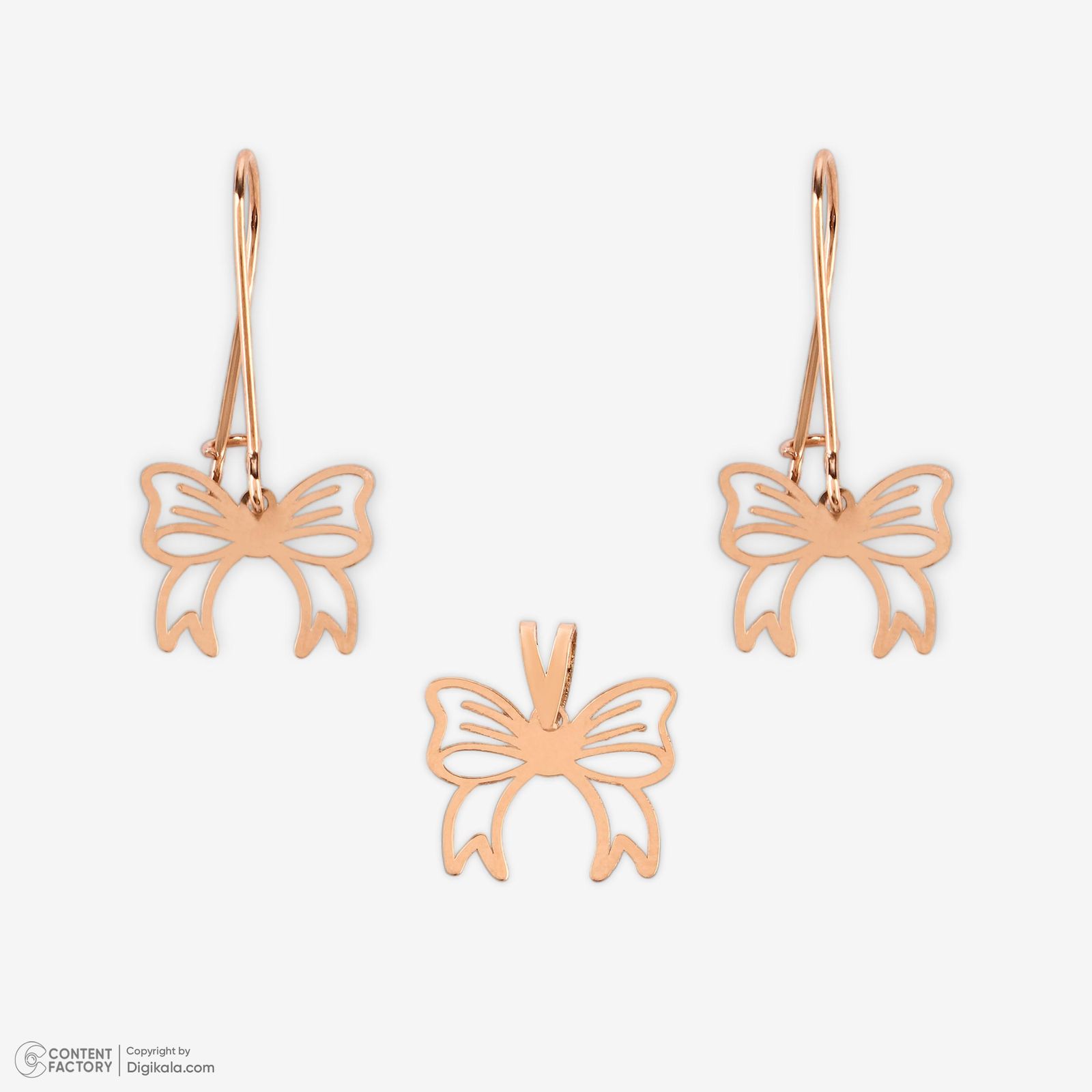 نیم ست طلا 18 عیار زنانه حافا گلد مدل پاپیون کد nim16 -  - 9