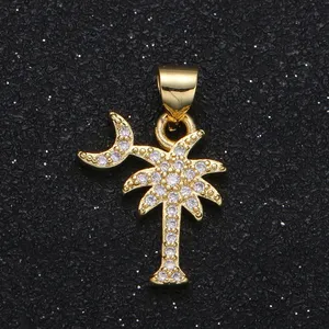 آویز گردنبند طلا 18 عیار زنانه قیراط طرح نخل کد GH2674