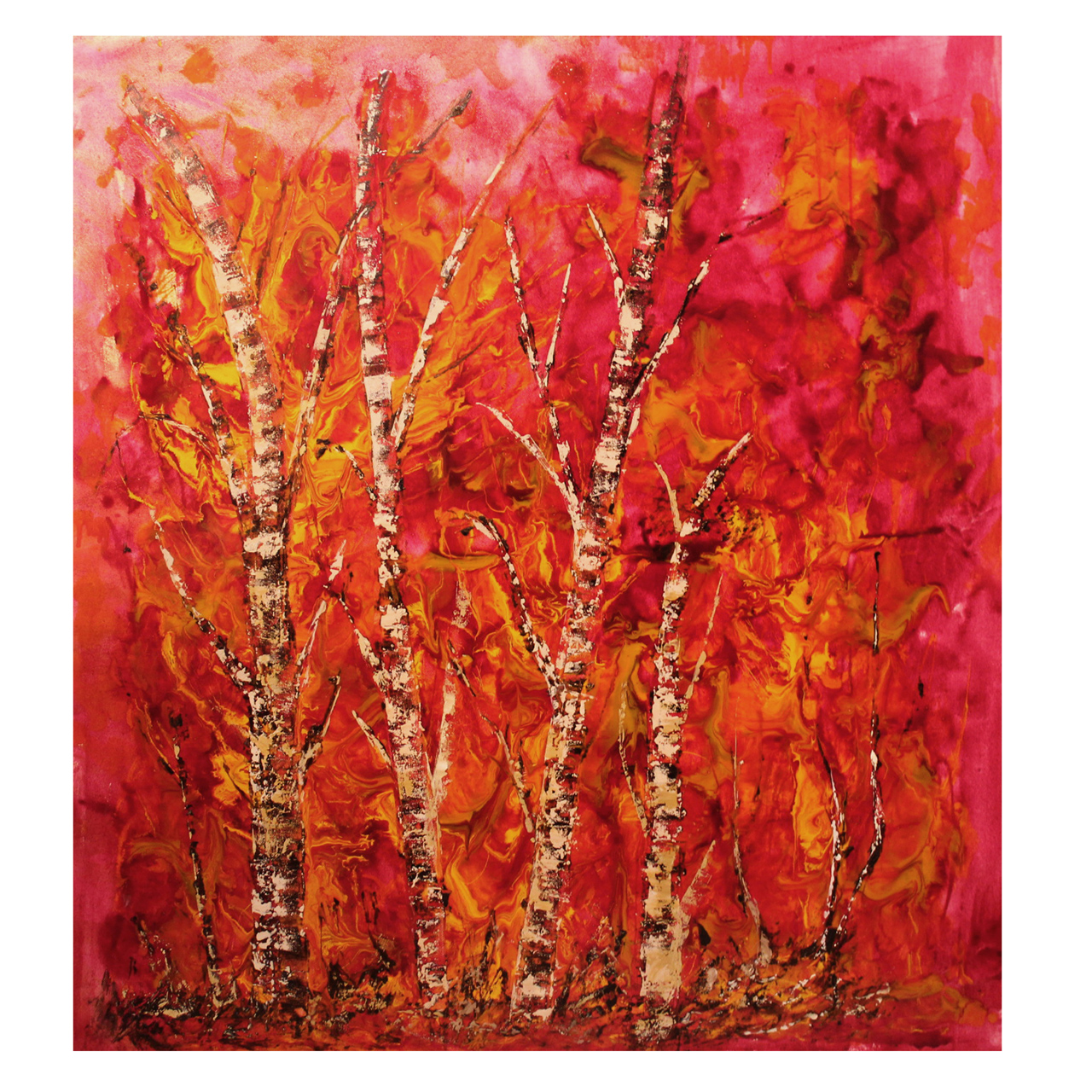 تابلو نقاشی رنگ و روغن مدل پاییز کد 05