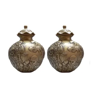 دکوری برنجی مدل چای دان طرح کودکان پرکار مزرعه بسته 2 عددی