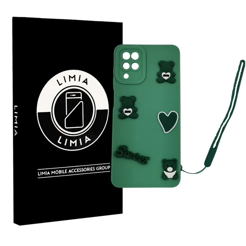 کاور لیمیا مدل عروسکی لنزدار ژله ای طرح Sweet مناسب برای گوشی موبایل سامسونگ Galaxy A22 4G به همراه بند آویز