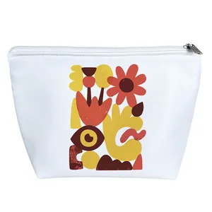 کیف لوازم آرایش دخترانه خندالو مدل گل زرد و نارنجی کد 5121