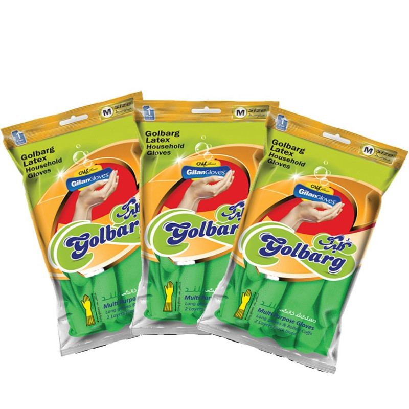 دستکش آشپزخانه گیلان مدل Golbarg کد M بسته سه عددی