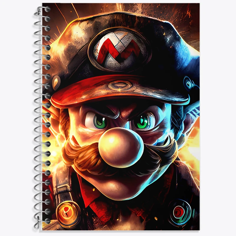 دفتر زبان 50 برگ خندالو مدل دو خط طرح سوپر ماریو (Super Mario) کد F8155