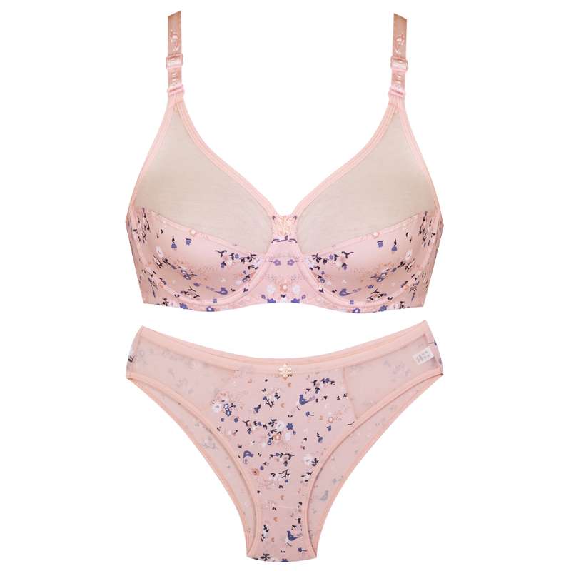 ست شورت و سوتین زنانه پانیذ مدل 9046 رنگ گلبهی