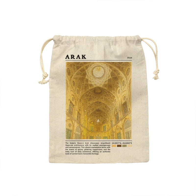 کیسه نان و سبزی ترمه طراحان ایده مدل بازار تاریخی اراک کد map0830 - M سایز 23x33 سانتی متر