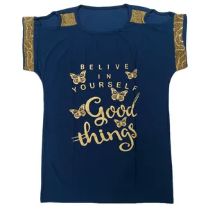 تی شرت آستین کوتاه زنانه مدل سرشانه پروانه