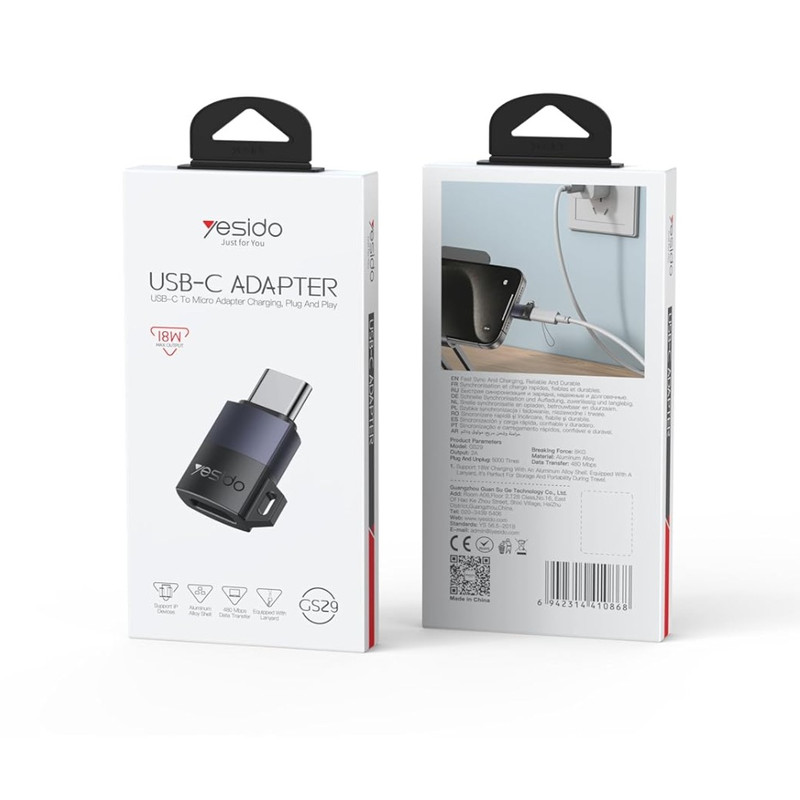 مبدل USB-C به MicroUSB یسیدو مدل GS29