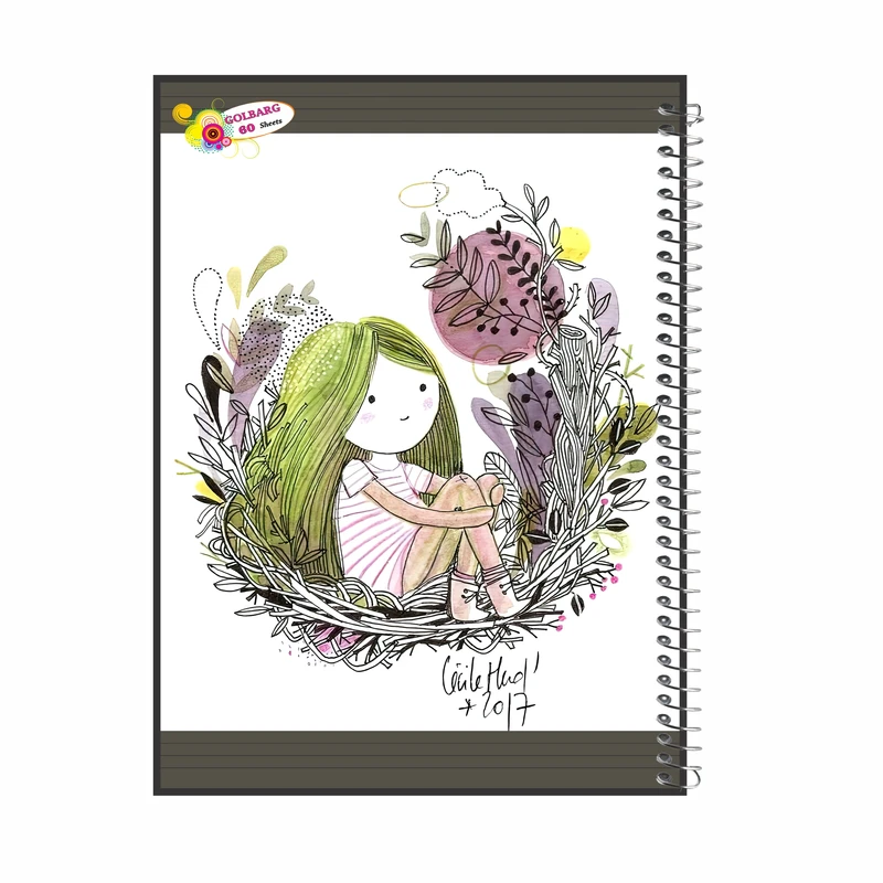 دفتر مشق 60 برگ گلبرگ مدل دخترانه کد 2460