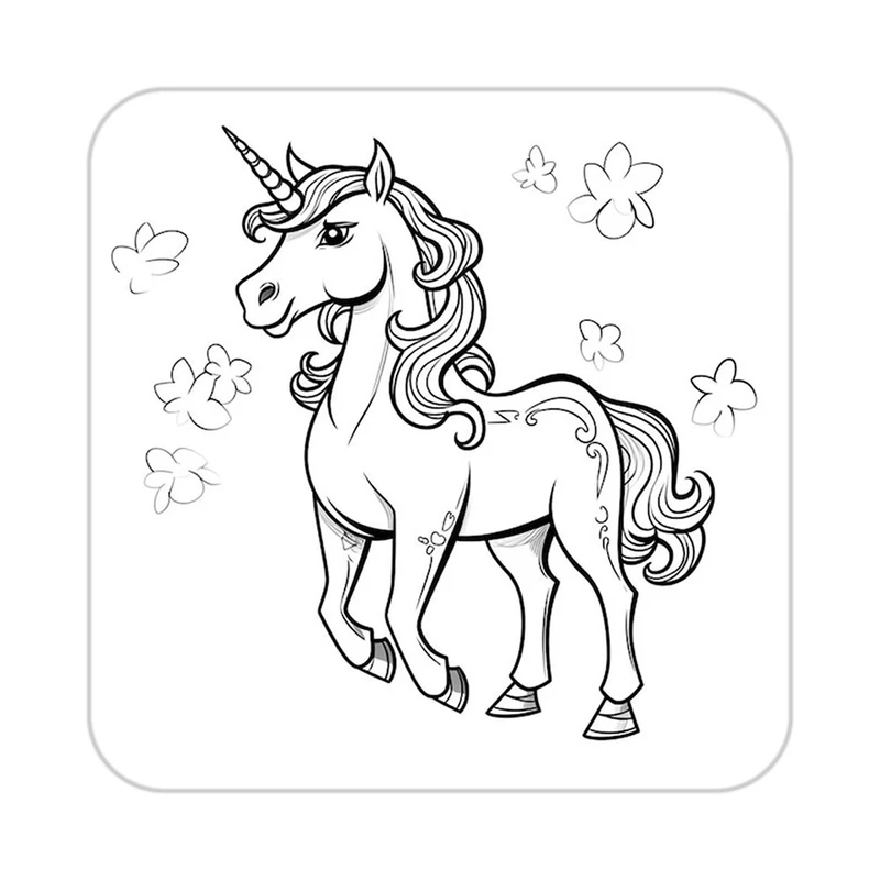 زیر لیوانی کاکتی طرح اسب تک شاخ و یونیکورن مدل mp30460