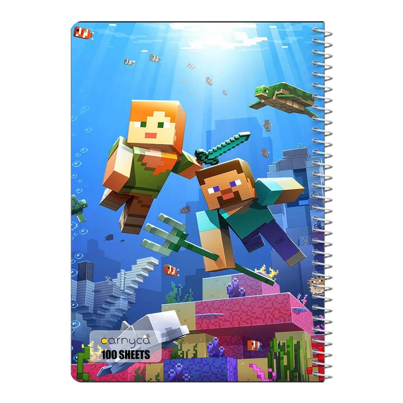 دفتر شطرنجی 100 برگ سیمی کارنیکا طرح ماین کرفت Minecraft کد 66328