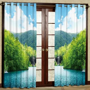 پرده مدل منظره هازان پانچی کد 1207 سایز 140x200 سانتی متر
