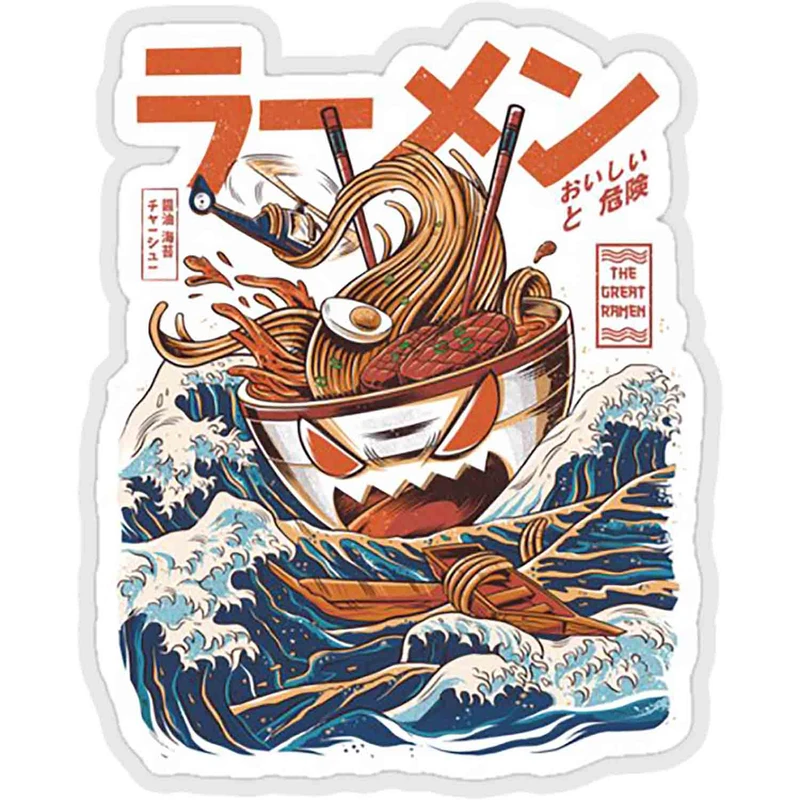 استیکر لپ تاپ طرح the great ramen off kanagawa کد ST1836