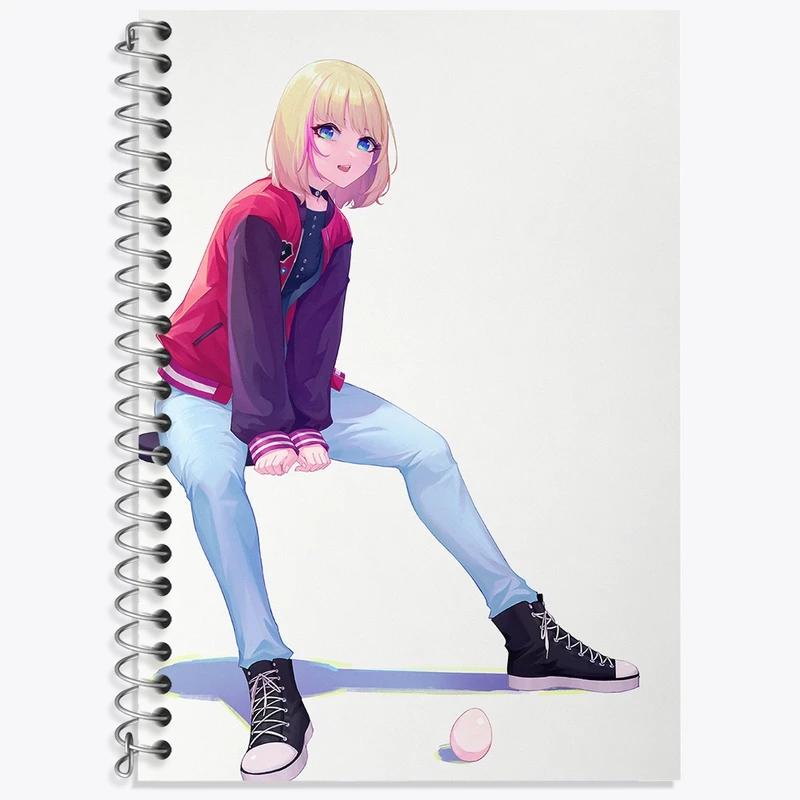 دفتر زبان 50 برگ خندالو مدل سه خط طرح ریکا انیمه واندر اگ پرایورتی کد 34035