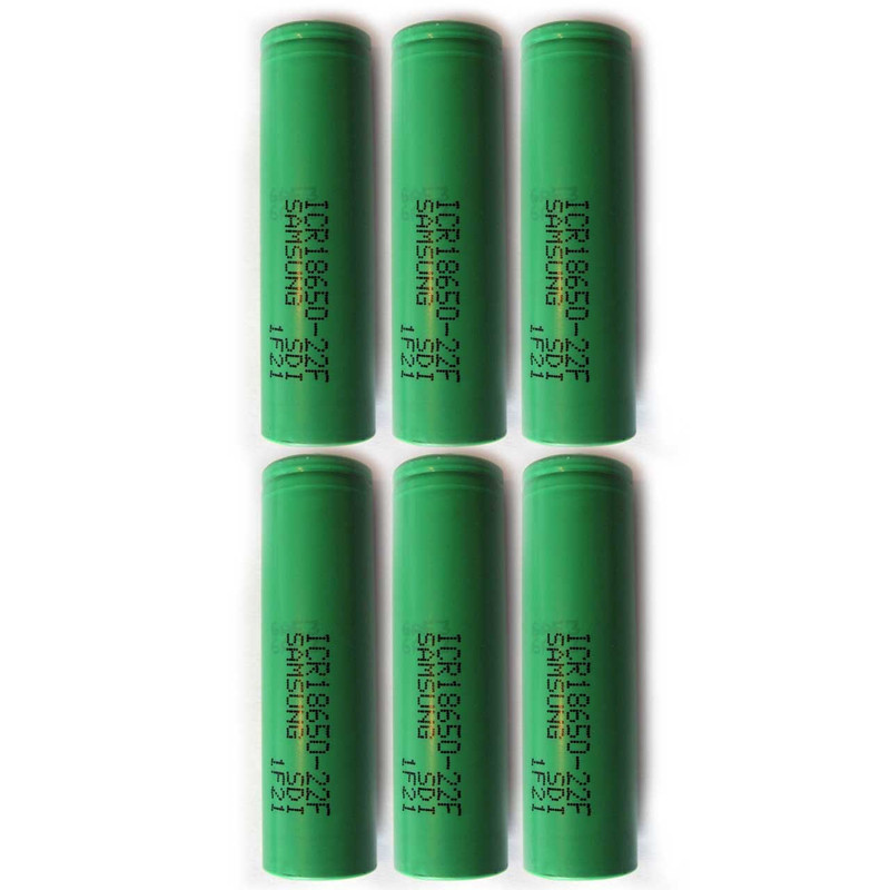 باتری لیتیم یون سامسونگ قابل شارژ مدلICR18650-22F ظرفیت 2200 میلی آمپر بسته 6 تایی