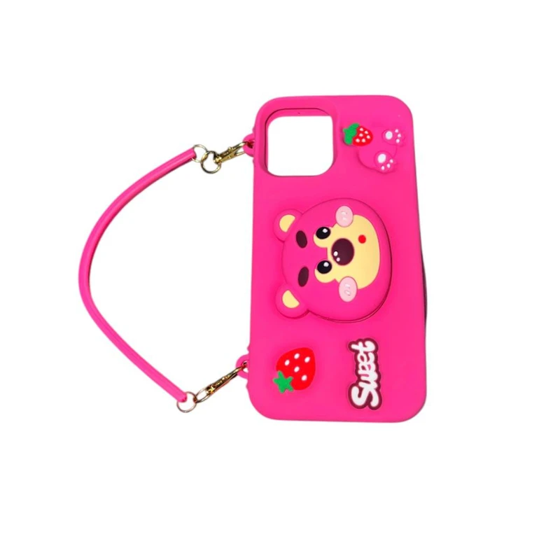 کاور مدل عروسکی طرح خرس کد Tedy080 مناسب برای گوشی موبایل اپل Iphone 12 promax به همراه بند دستبندی 