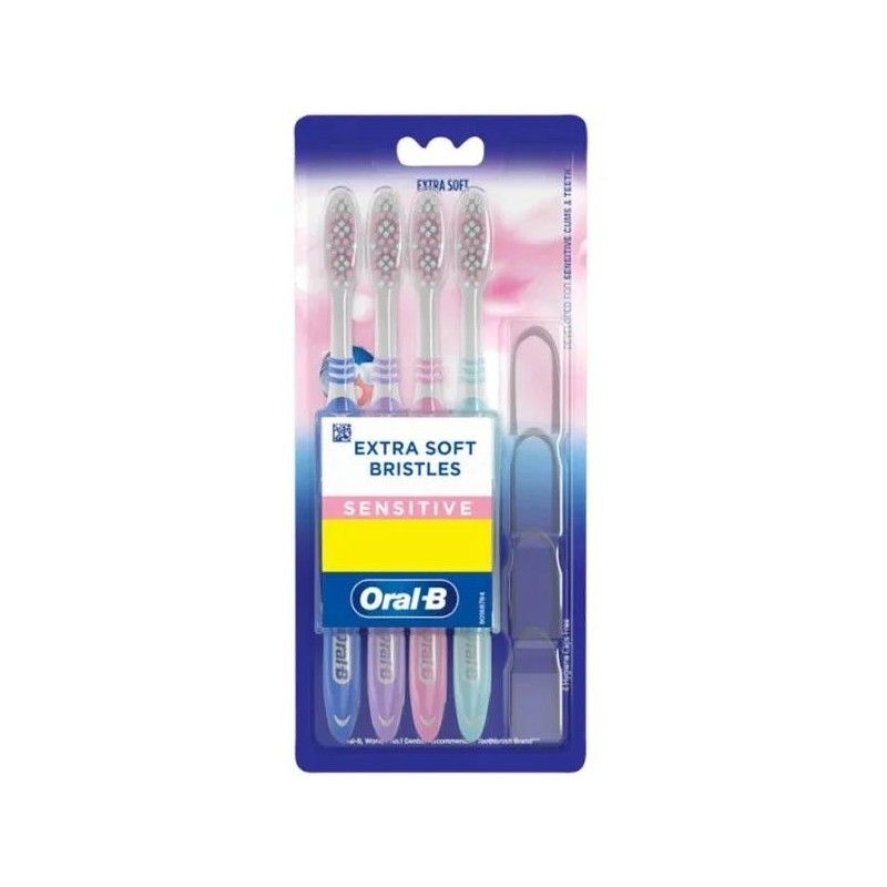 مسواک اورال-بی مدل extra soft SENSITIVE با برس خیلی نرم مجموعه 4 عددی -  - 2