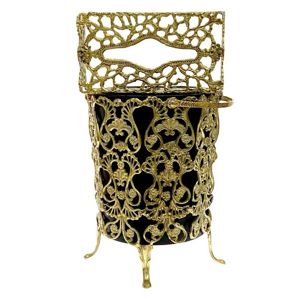 ست سطل و جای دستمال کاغذی برنزی مدل استوانه کد 11 ست سطل و جای دستمال کاغذی برنزی مدل استوانه کد 11