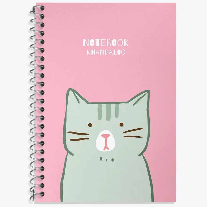 دفتر زبان 50 برگ خندالو مدل دو خط طرح گربه کیوت کد N1358