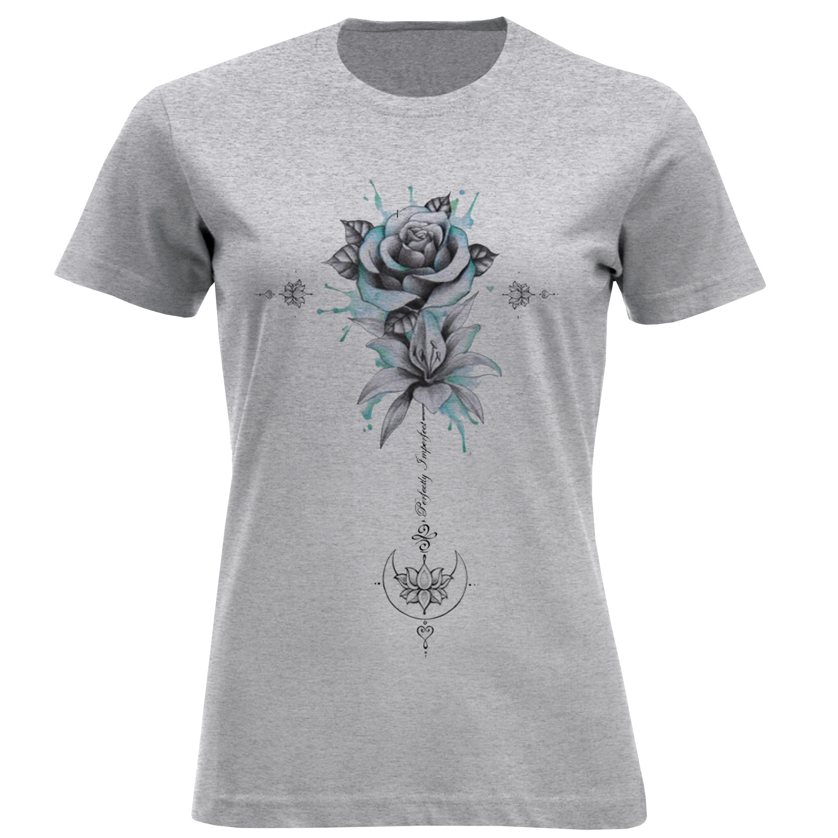 تی شرت آستین کوتاه زنانه مدل گل D838