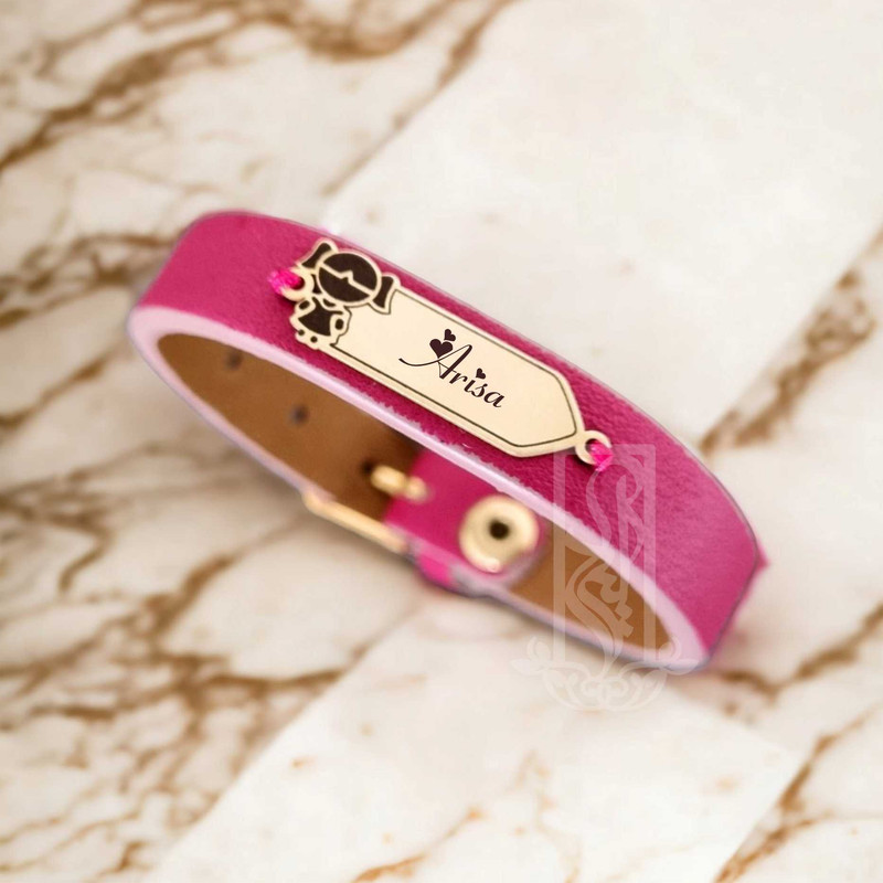 دستبند طلا 18 عیار دخترانه لیردا مدل اسم آریسا 6744