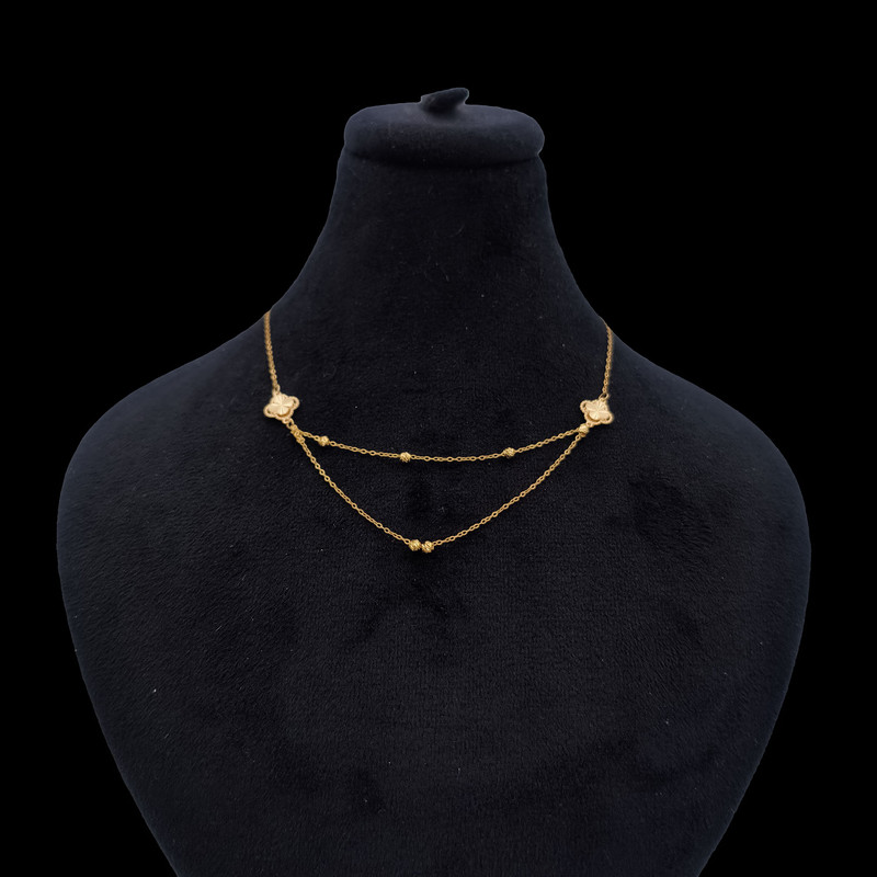 گردنبند طلا 18 عیار زنانه با زنجیر طرح ونکلیف ناریا مدل SH23-6