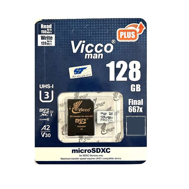 کارت حافظه microSDXC ویکومن مدل Final667x PRO کلاس A2 استاندارد UHS-II U3 سرعت 150MBs ظرفیت 128 گیگابایت کارت حافظه microSDXC ویکومن مدل Final667x PRO کلاس A2 استاندارد UHS-II U3 سرعت 150MBs ظرفیت 128 گیگابایت