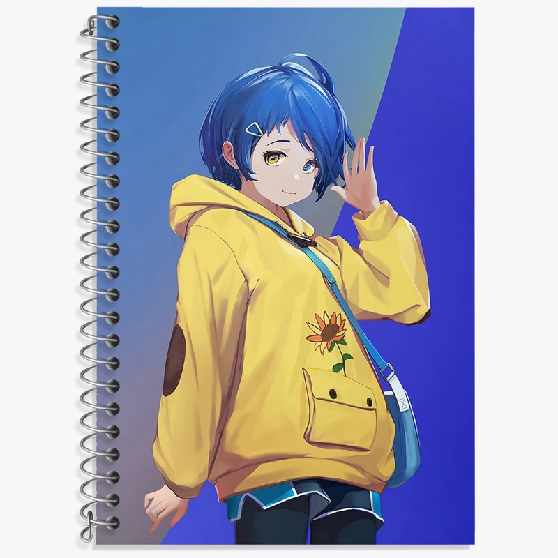 دفتر زبان 50 برگ خندالو مدل سه خط طرح آی انیمه واندر اگ پرایورتی کد 34066