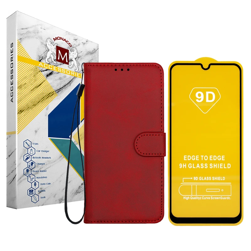 کیف کلاسوری موناکو مدل MIX17 مناسب برای گوشی موبایل سامسونگ Galaxy A20/A30 به همراه محافظ صفحه نمایش