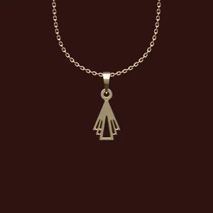 گردنبند طلا 18 عیار زنانه مدوپد مدل هندسی کد X2-1-1084