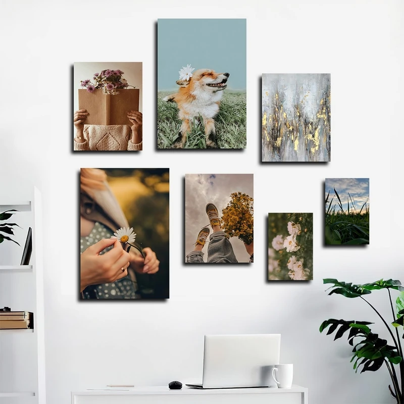 تابلو شاسی بکلیت طرح طبیعت و حیات وحش سگ مدل SH-2371 مجموعه 7 عددی