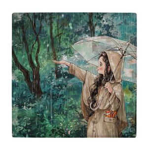 نقد و بررسی کاشی کارنیلا مدل دختر با چتر در روز بارانی کد wkk5031 توسط خریداران