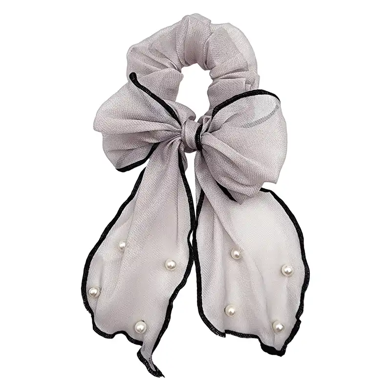 کش مو زنانه مدل پاپیون مرواریدی کد KSH745-A بسته 3 عددی