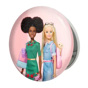 آینه جیبی خندالو طرح عروسک باربی مدل تاشو کد 24630 