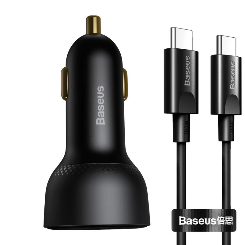 شارژر فندکی باسئوس مدل TZCCZX-01به  همراه کابل تبدیل USB-C