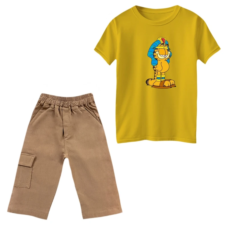 ست تی‌شرت و شلوارک پسرانه مدل گارفیلد کد 14