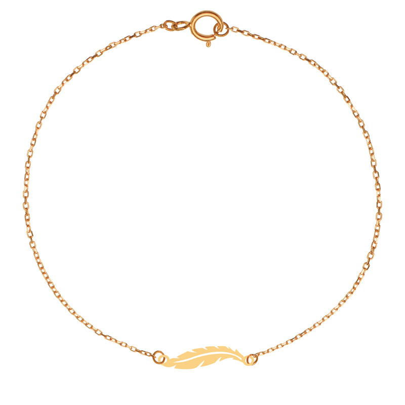 پابند طلا 18 عیار زنانه کرابو طرح پر مدل Kr2082