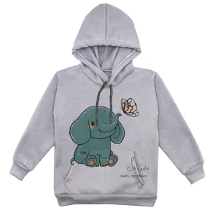 هودی دخترانه مدل فیل F30 رنگ طوسی