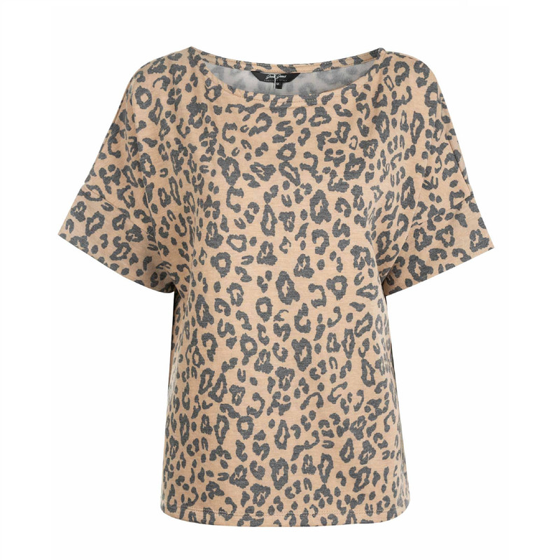 تی شرت آستین کوتاه زنانه جوتی جینز مدل پاییزه کد 1551191 رنگ قهوه‌ای روشن